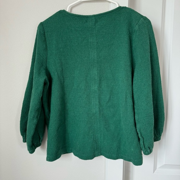 🎉Former HP!🎉 Madewell Texture & Thread Full Sleeve Top Size Medium Green - Picture 8 of 12